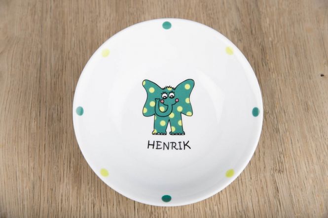 Hovedbilde Barneservise - Skål med Blå Elefant