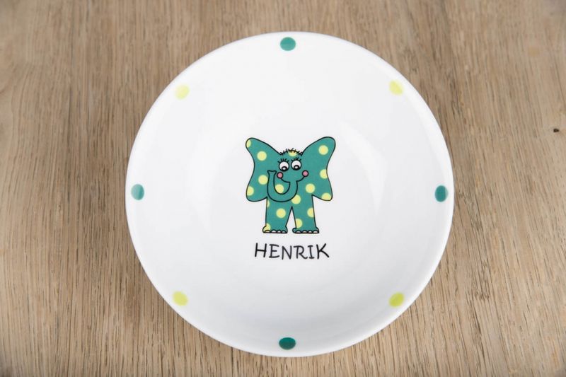 Barneservise - Skål med Blå Elefant